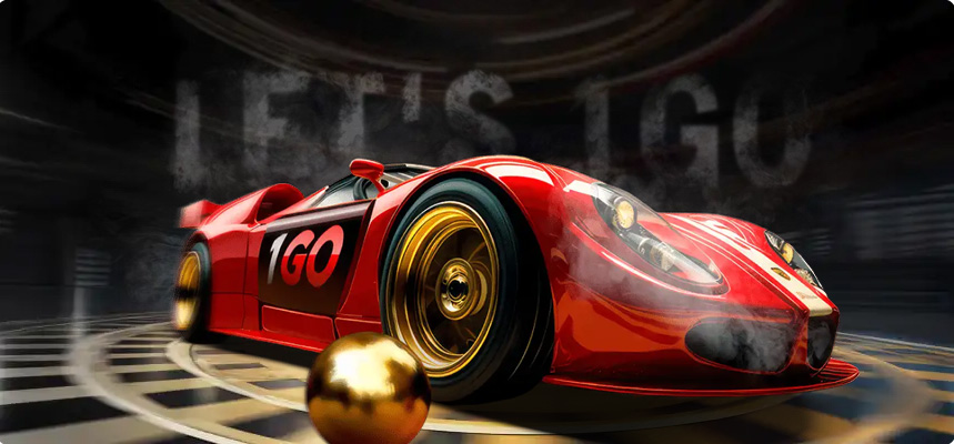 Allgemeine Übersicht von 1Go Casino mit dunklem Premium-Design und roter Markenoptik